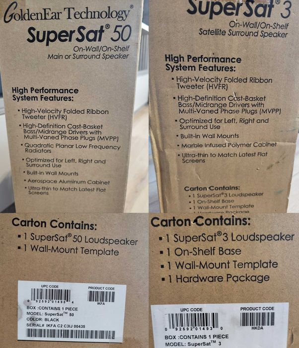 Boxe de perete,Sateliti si Surround sau Baza,Goldenear SuperSat3 si 50