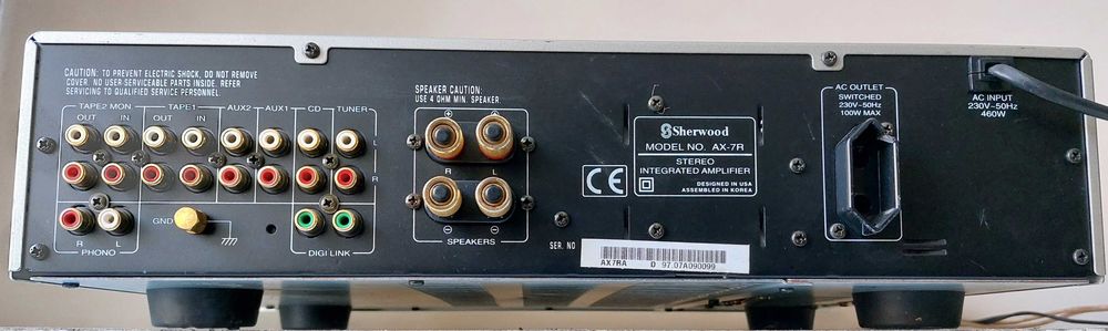 Sherwood AX 7 R amplificator hi end dual mono putere 210W consum 460W