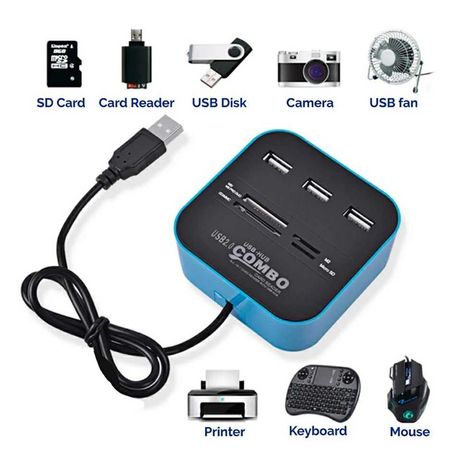 Адаптер USB 3,0 7 в 1,USB 18,5, SD и MMC, MS, TF, для ноутбука, ПК