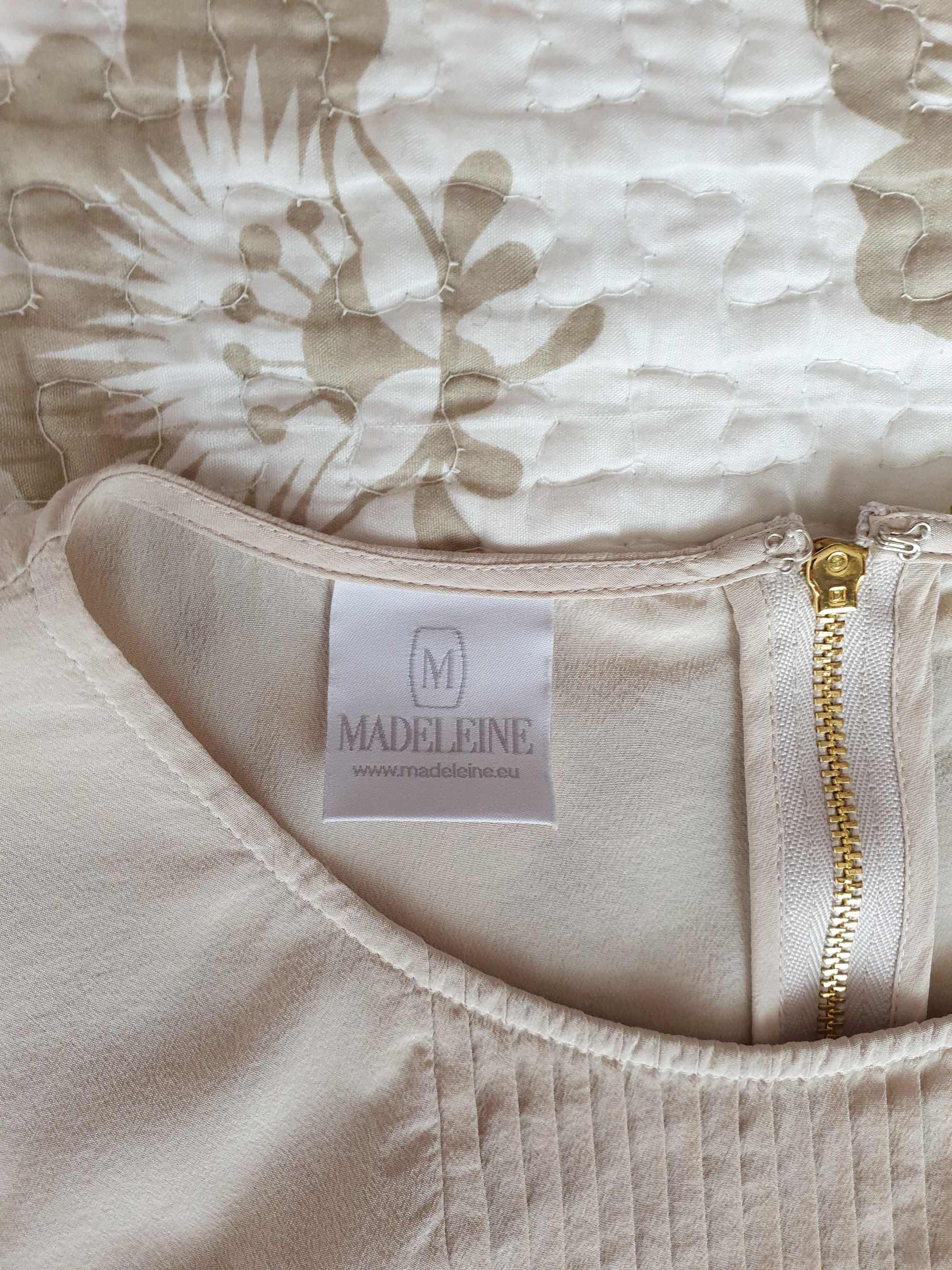 Bluza camasa dama top matase naturala bej Madeleine