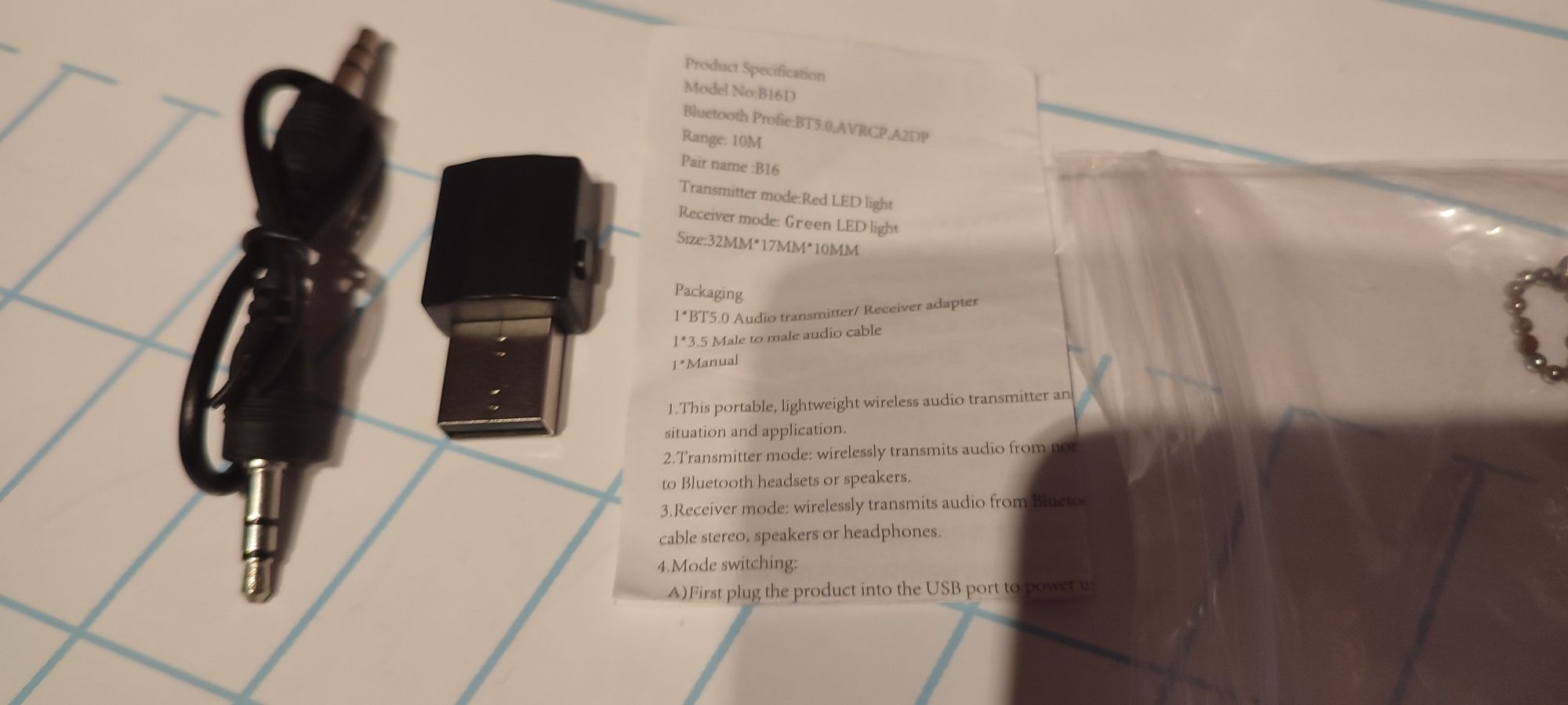 adaptor bluetooth 5.0 pentru masina-20 lei