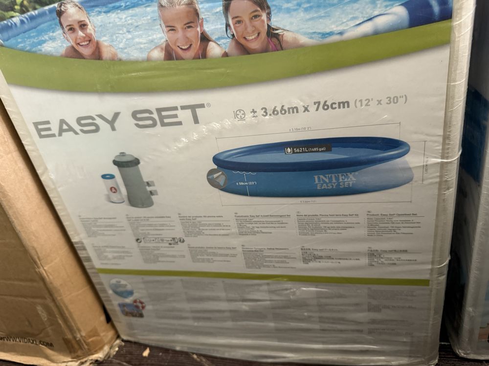 *НОВ* надуваем басейн INTEX EASY SET 366х76