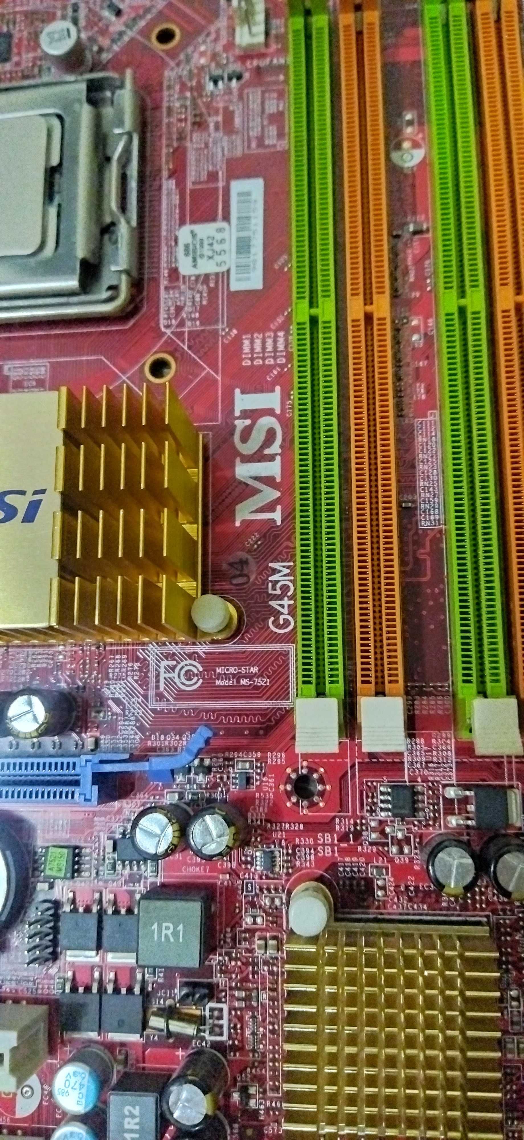 Продам материнскую плату MSI G45M, 775 сокет, ОЗУ ddr2