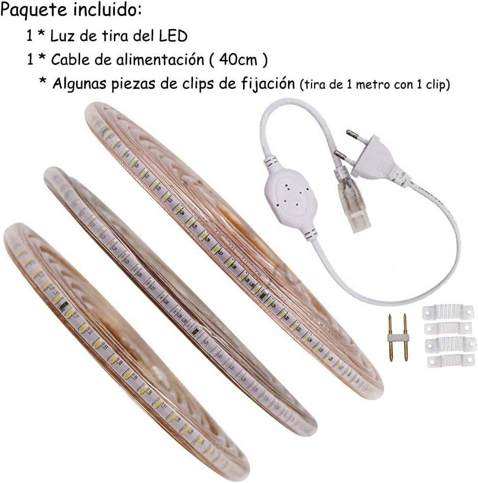 НОВА! LED лента, 1м, SMD 3014, 220V, 120 LED/м, IP67, топло бяла