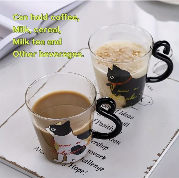 Чаша с котка в два цвята