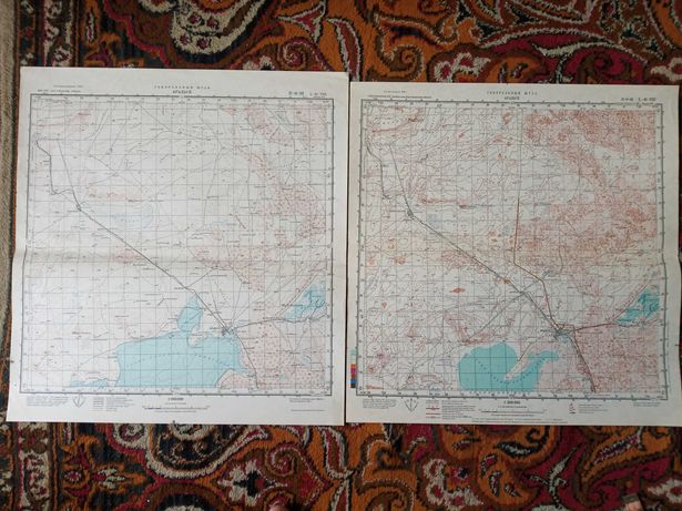 1974 и 1988г. Карта Аральск
