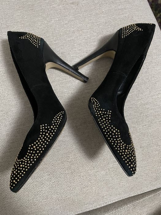 Pantofi stiletto Bagatt, IL Passo, piele intoarsa, negri, 39