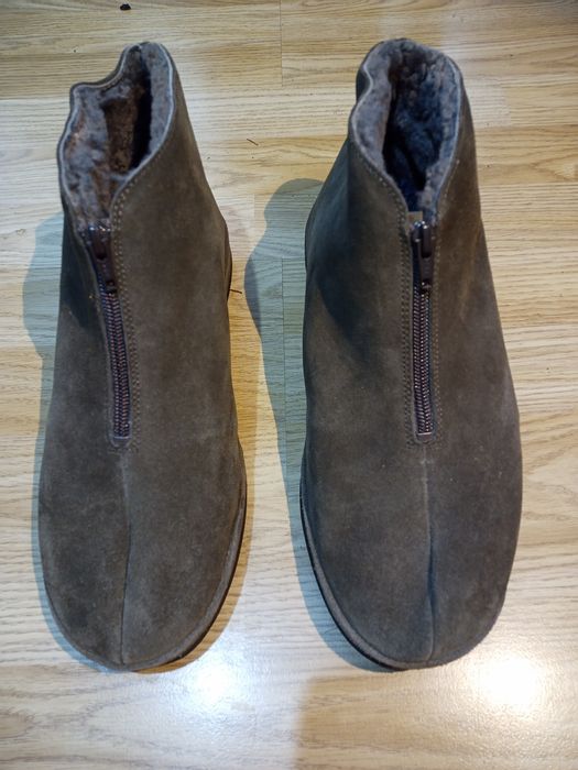 Papuci ghete Fortuna din piele întoarsă cu blană naturală de oaie 44