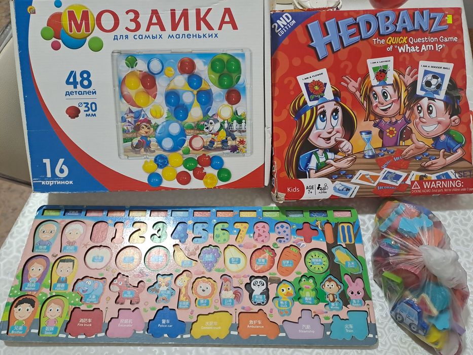 Развивашки, сортер-монтессори 3в1, игра кто я, крупная мозаика