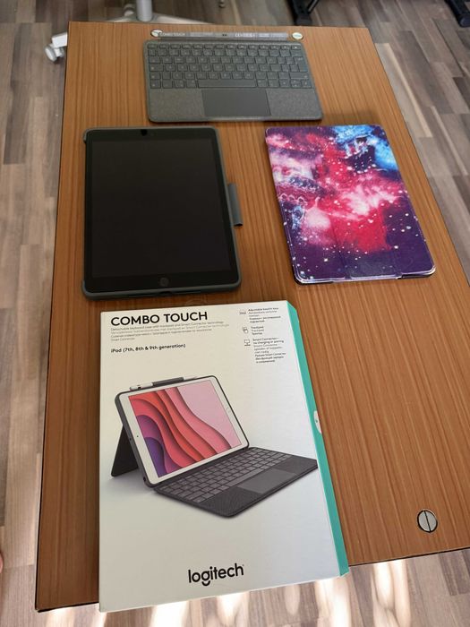 iPad 9th Gen 64GB + tastatură Logitech Combo Touch + accesorii