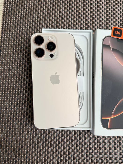 100% Батерия 256GB iPhone 16 Pro Лизинг от 75лв/м Desert Titanium ГАР.