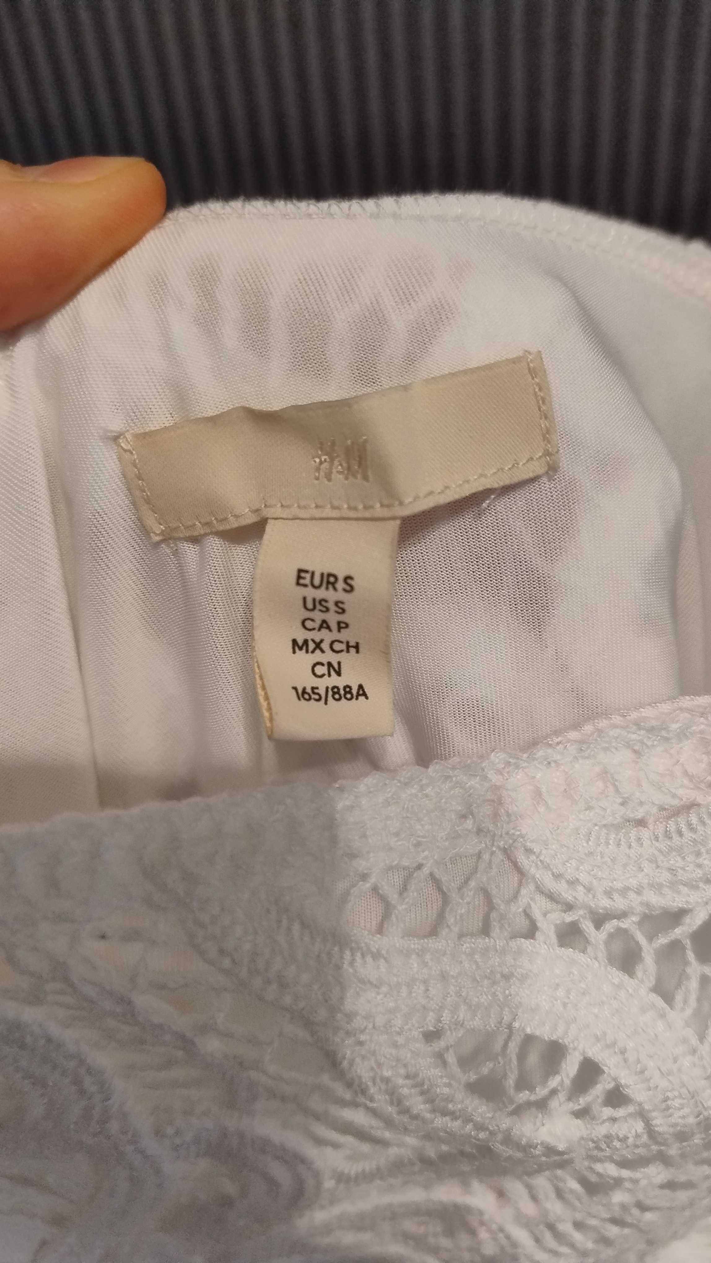 H&M бяла дантелена рокля S