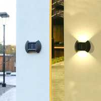 Set 4 lampi solare exterioare pentru perete, iluminare 2 directii