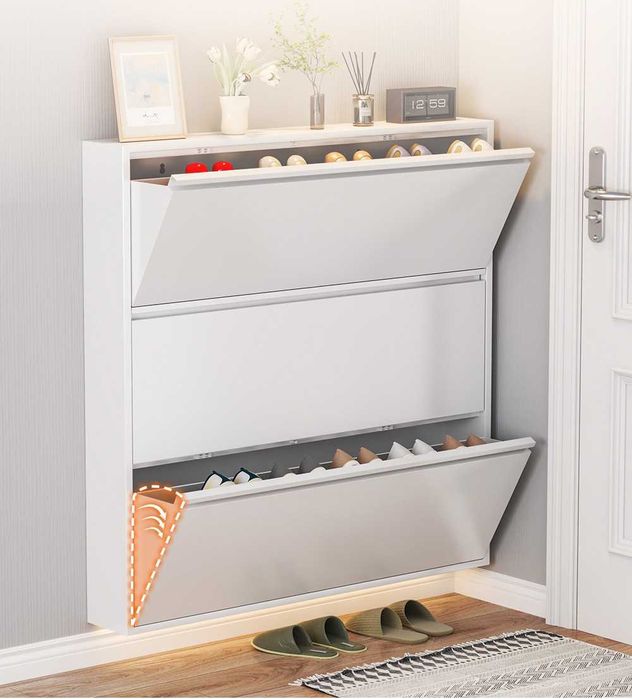 Узкий шкаф для обуви/ узкая обувница/ минималистический шкаф