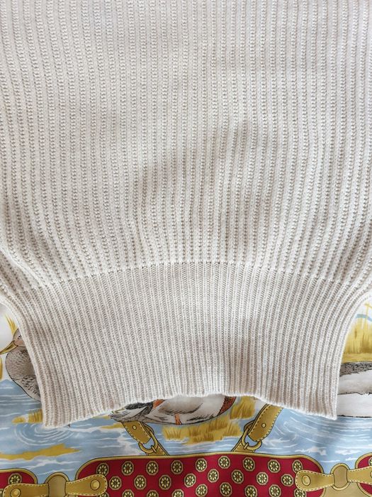 Pulover crem pe gat mix lana Le Ger