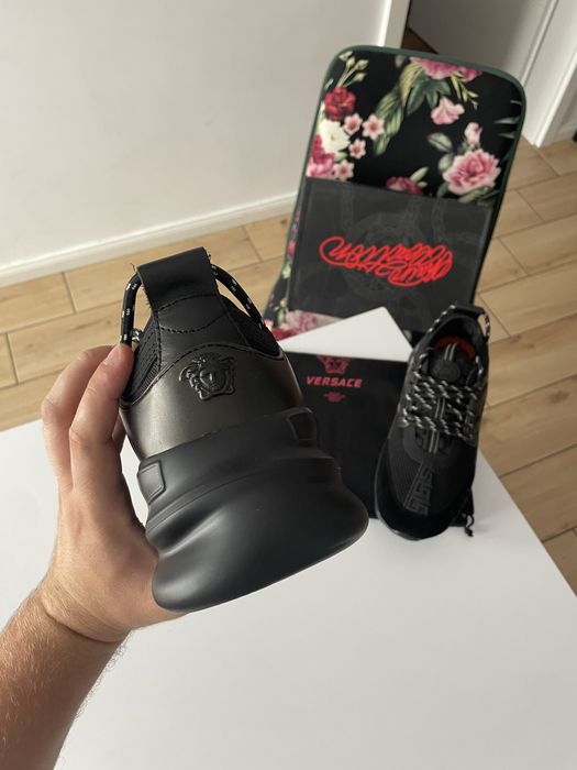 Adidasi Versace Chain Negru