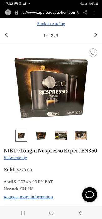 Vând aparat cafea nespresso expert&milk