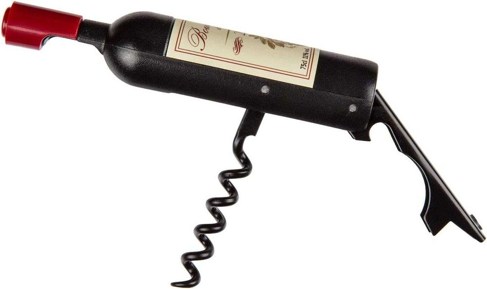 Deschizator sticle si tirbuson in forma de sticla vin compact elegant