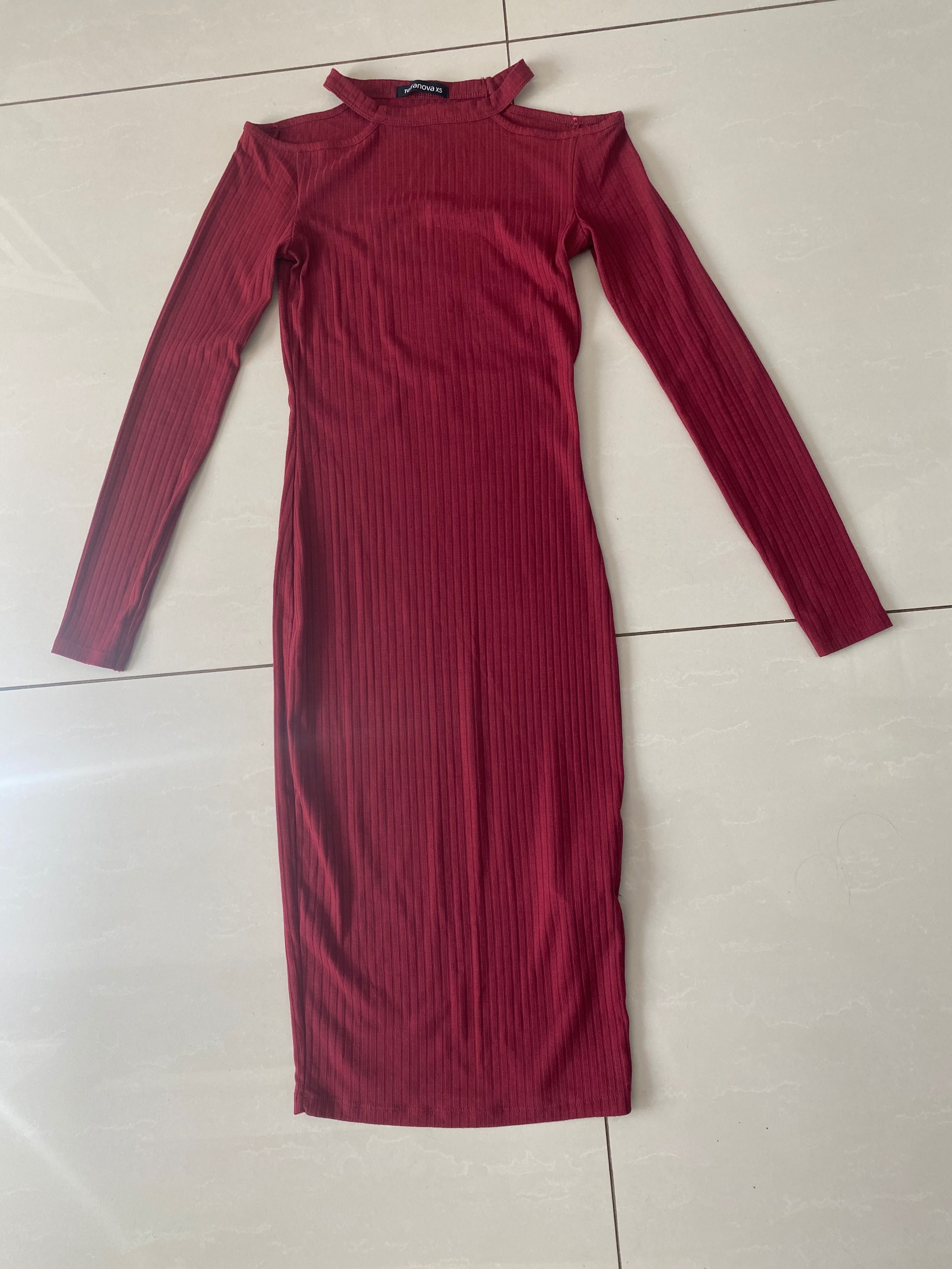 Червена/Бордо официална рокля