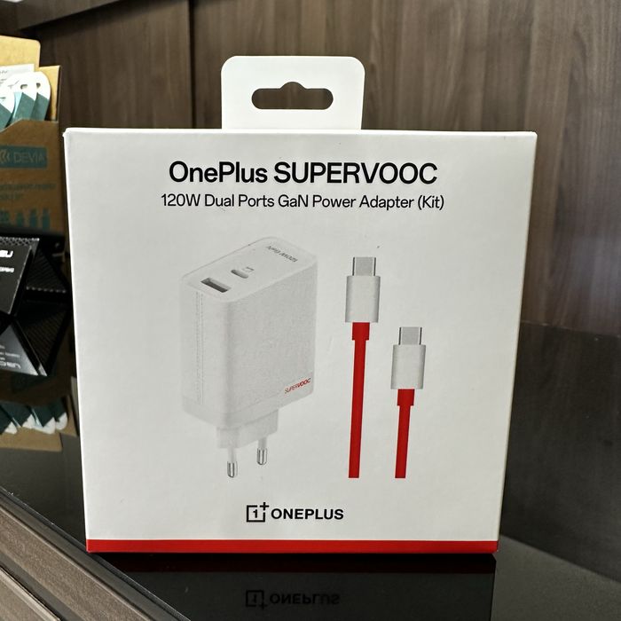 OnePlus SuperVOOC 120W Dual Ports GaN Power Adapter Kit Оригинално зар