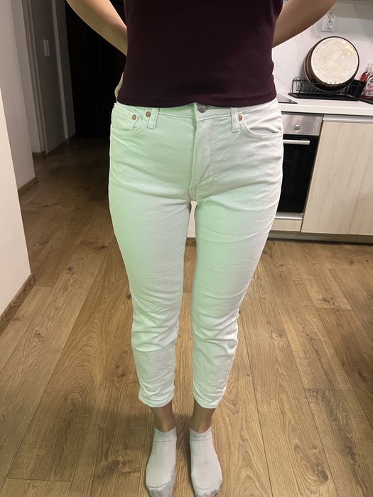 Бял панталон Mango, размер 36