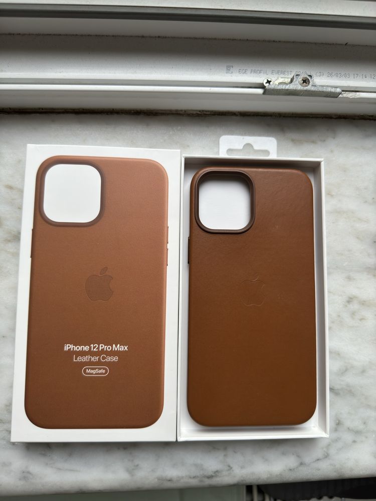 husa de piele, originala, compatibila cu iphone 12 pro max