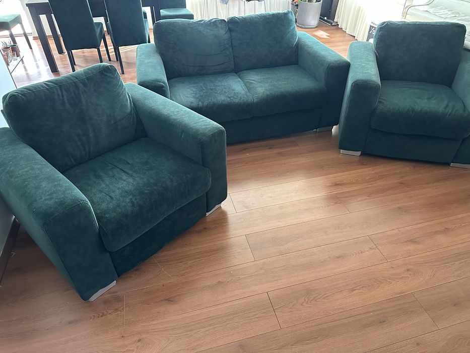Vand set living canapea, 2 fotolii (am si o masa cu 6 scaune)