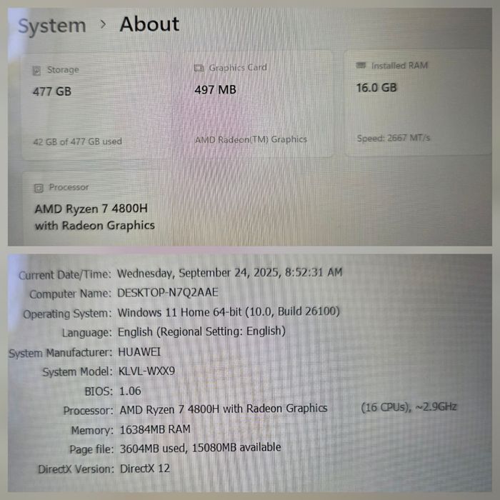 Huawei MateBook 14" 2K Touch AMD Ryzen 7 4800H 16GB 512GB
