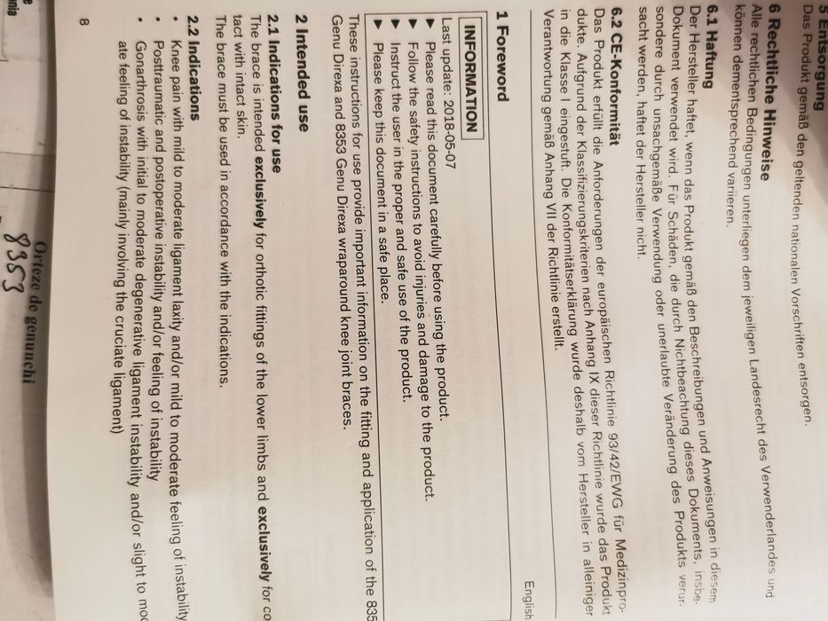 Orteza genunchiera ottobock