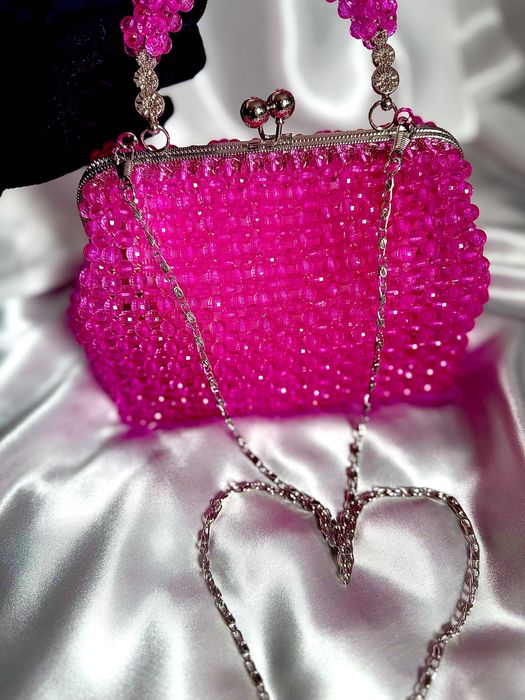 Дамска чанта в циклама ръчна изработка