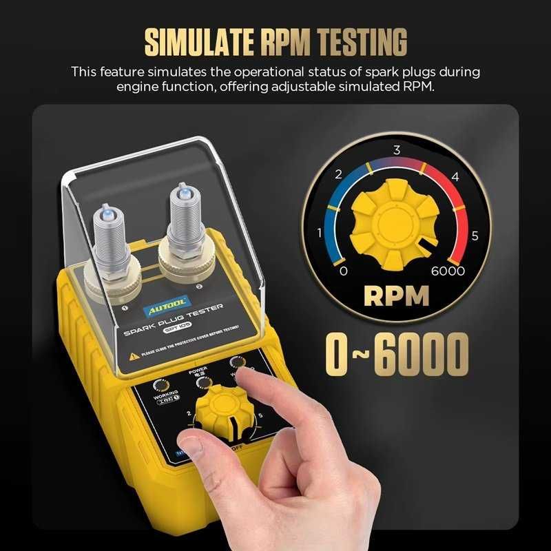 Тестер за свещи AUTOOL SPT105, 0-6000RPM с регулируема височина