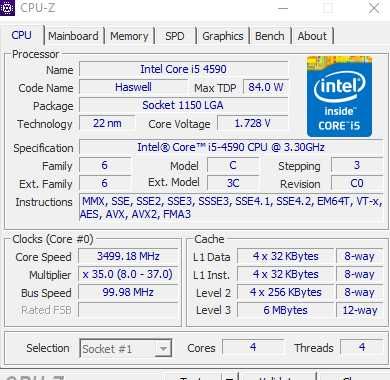 Kit procesor Intel I5 4590