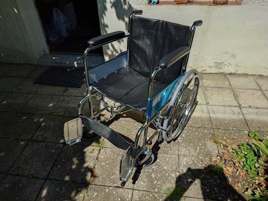 Fotoliu rulant + pliabil cadru otel