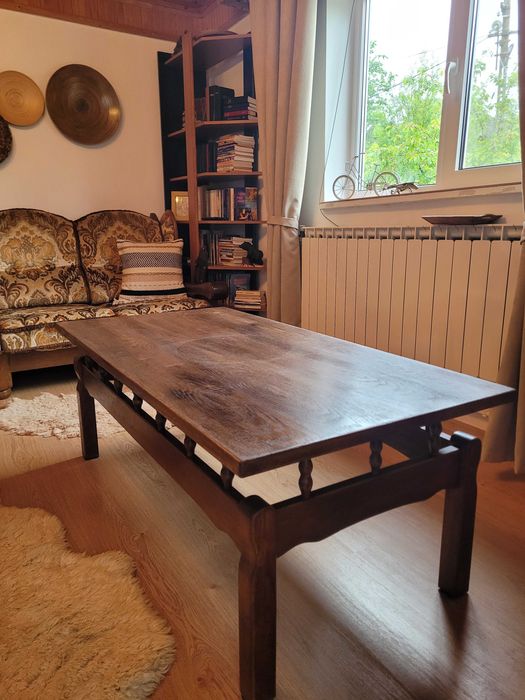Vand Canapea cu fotolii rustice ,antik,cu brate din stejar si 2 comode