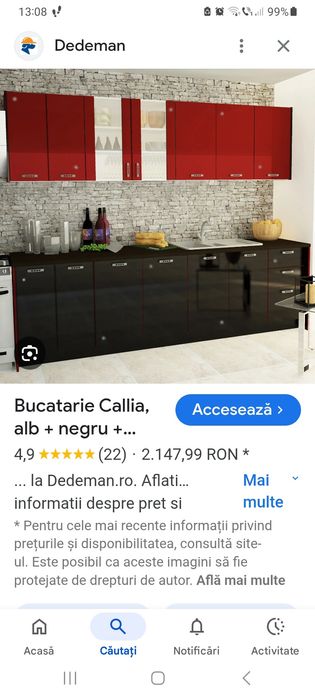 Mobila de bucătărie+frigider+hota+chiuveta