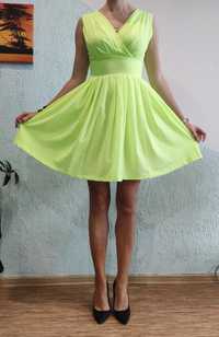 Платье летнее лёгкое яркозеленое