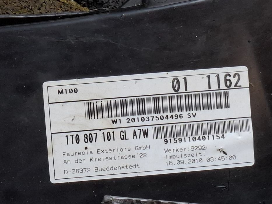 Bara fata VOLKSWAGEN TOURAN 1T3 2010 - 2015 , gri LA7W , 1T0807101GL