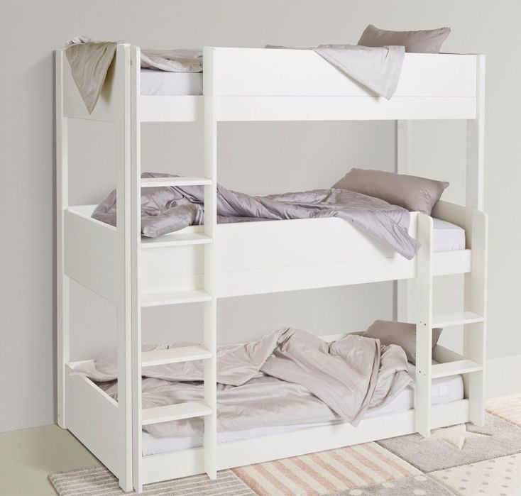 Pat etajat cu trei locuri Tipo , Alb