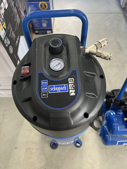 Компресор 10 бара, 50 л Scheppach HC51V 1500W