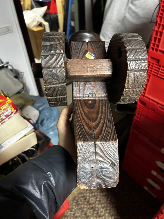 Vand tun decorativ lemn sculptat manual vintage