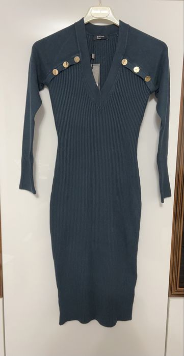 Rochie noua, midi, tricotată, verde, Marciano, S