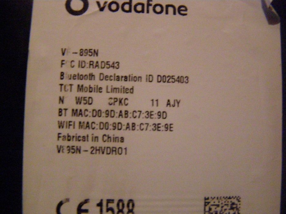 Vodafone Smart Prime 6, nu afiseaza, VF - 895N 4G si Samsung GT i9000
