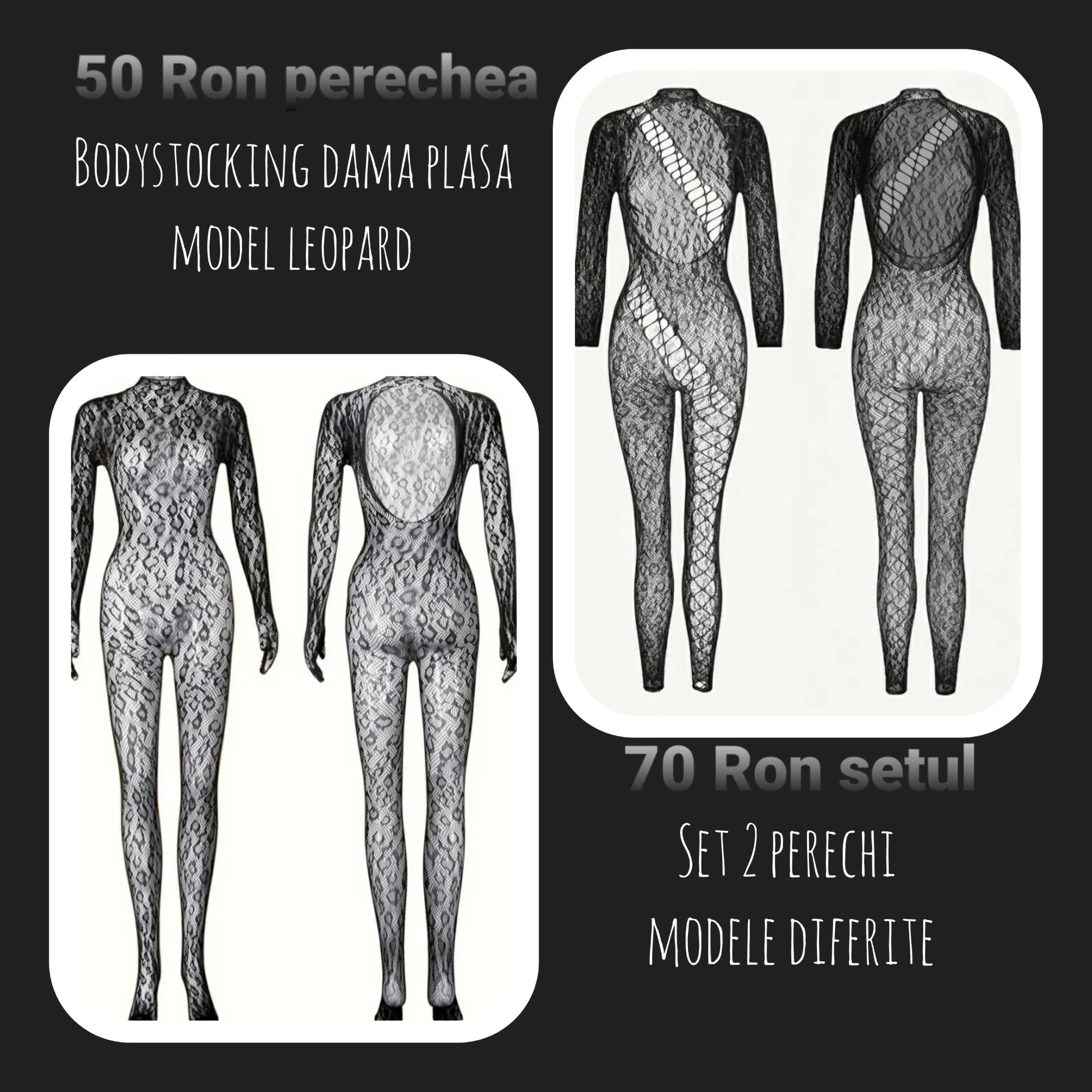 Bodystocking/catsuit/lenjerie sexy din plasa model leopard/Jaquard Uni