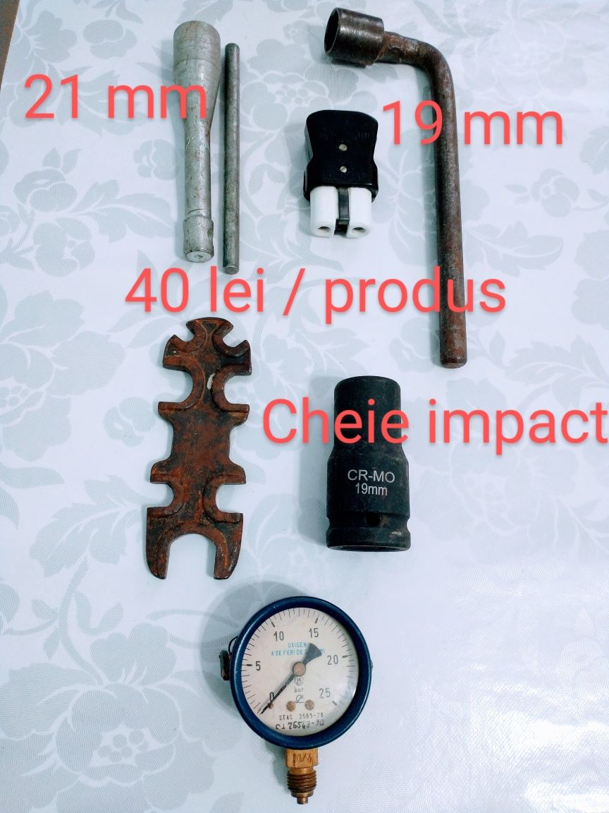 2.Nituri aluminiu 6 ×22/8×22/Cheie impact/Manometru oxigen/Cheie bujii