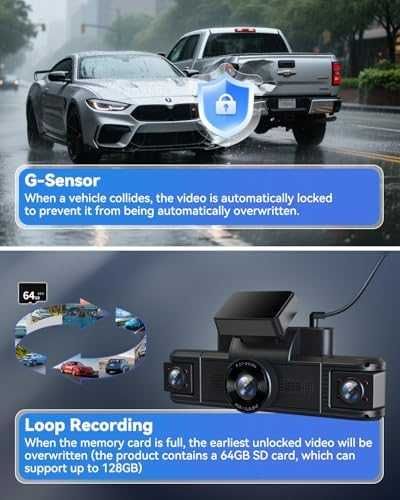 Нова Камера кола 4CH 360° WiFi IR нощна визия 64GB Dashcam автомобил