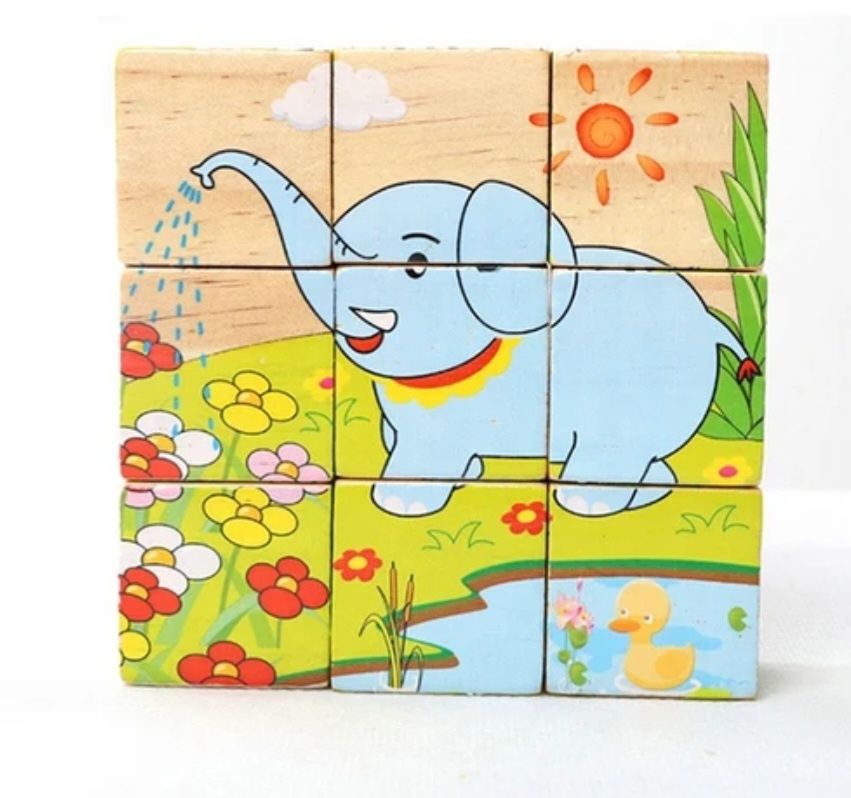 Puzzle Cuburi din lemn
