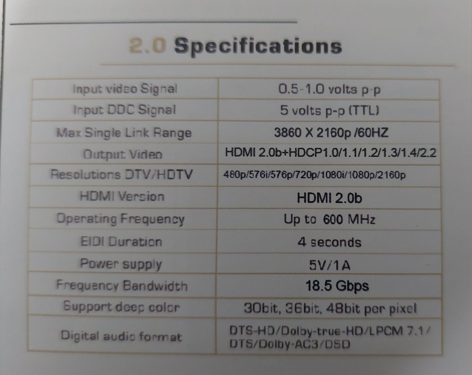 HDMI Splitter 1x2 4k 2k 1080P HDR10