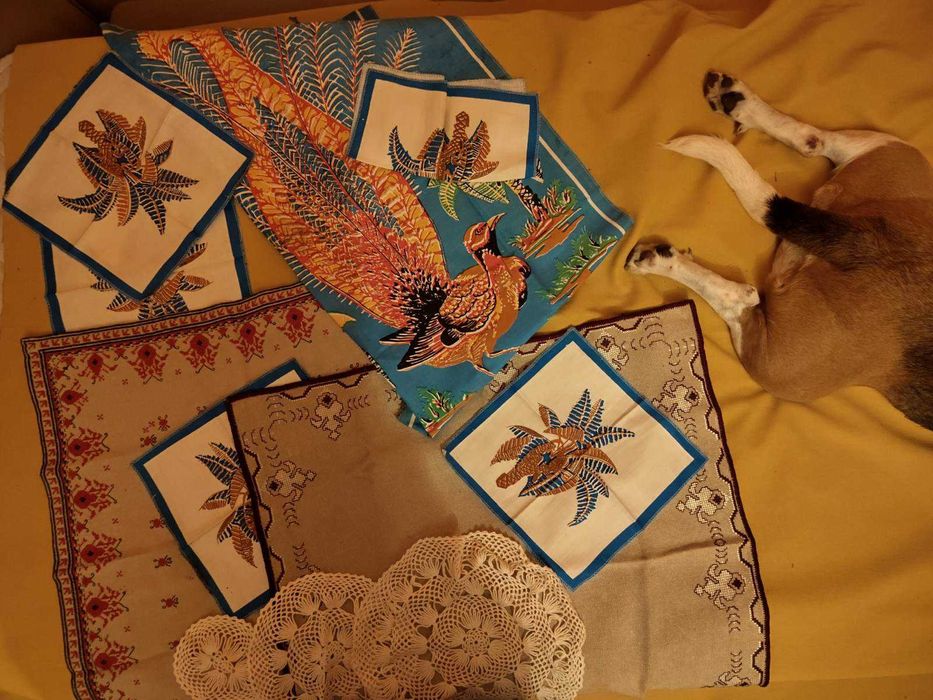 Ръчно бродирани и шити шевици, кърпи, гоблени