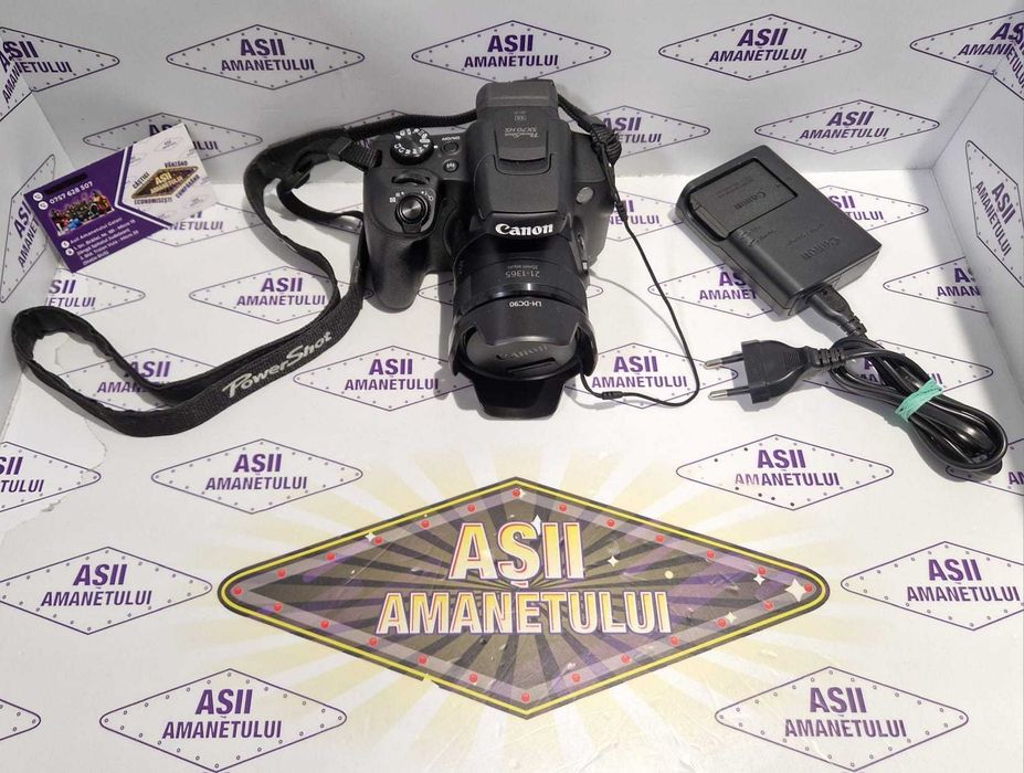 Aparat foto digital CANON PowerShot SX70 HS, 20 MP, 4K, Wi-Fi, negru