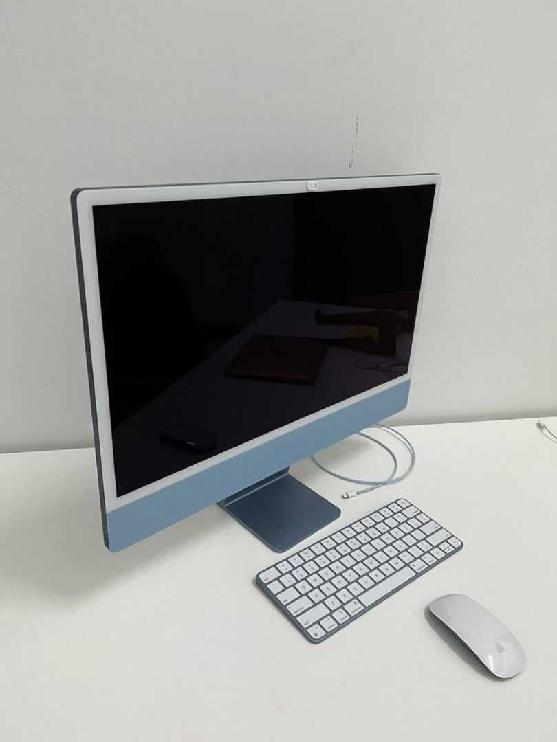 Apple iMac 24", M1 Chip, 8GB, 256GB SSD, 8-core CPU, 7-core GPU, син